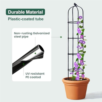 OTOSUNNY 2 Pack 6 ft Garden Obelisk Trellis for Climbing Plants Outdoor - size: 2 pack 75.6 in