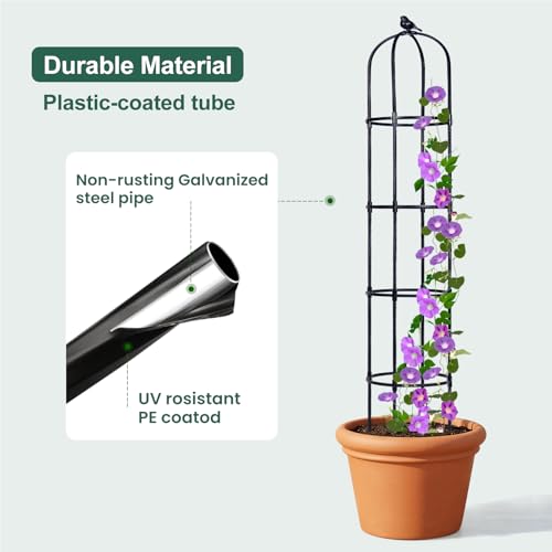 OTOSUNNY 6.3 ft Garden Obelisk Trellis for Climbing Plants Outdoor, 1PCS - size: 1 pack 75.6 in