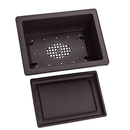 LANIAKEA 12 Pack Bonsai Pot with Trays 6.5 Inch Nursery Pots with Drainage Plastic Bonsai Training Pots for Home Furnishings Décor Flower Nursery Brown
