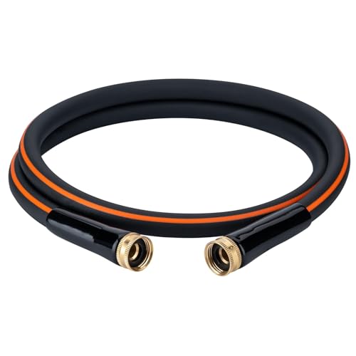 EASTRANS 15ft x 5/8" Black Garden Hose with 3/4" Female to Female Fittings - color: Black and Orange, size: 15FT Female to Female