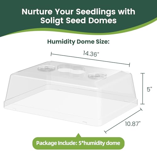 5 Pack 5" High Humidity Domes for SOLIGT 14*10.8*2.3" Seed Starting Trays - size: 5 domes for 1014 trays