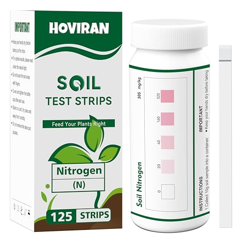 HOVIRAN Soil Test Strips for Nitrogen, 125 Strips Home Soil Test Kit for Lawns Garden - color: Soil Nitrogen Test Strips