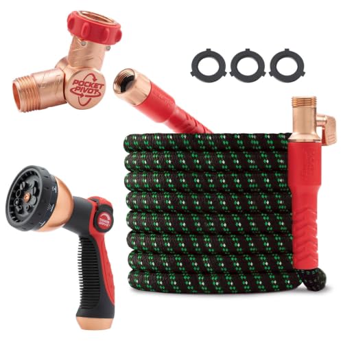 Pocket Hose Ballistic Double UV 50 FT Expandable Garden Hose, Pocket Pivot - size: 50 FT