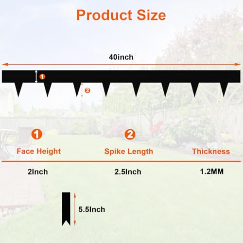 33ft.10 Pack Metal Edging for Landscaping, 40" × 4.5" Garden Edging - color: Black, size: 4.5 Inch