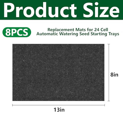 EBaokuup 8 Pcs 24-Cell Replacement Capillary Mats-13 x 8 Inches Self Watering Seed Starting Mat-Capillary Mats for Indoor Gardening Greenhouse Plant Seed Starting - color: 24cell-8pcs