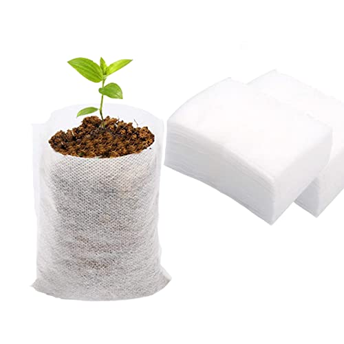 gardtree 1/16 Gallon 400PCS Small Plant Nursery Bags 4x4.7 Inch, Non-Woven Seedling Bags, Breathable & Sturdy Grow Bags for Succulents Vegetables, Easy Transplant, Space-Saving for Home Garden - color: White, size: 4"x4.7"/400PCS
