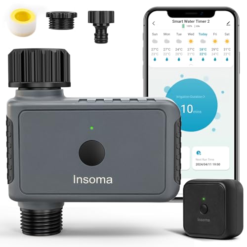 WiFi Sprinkler Timer, WiFi Water Timer for Garden, Smart Hose Timers with Hub Support 2.4GHz, App/Voice Control Work with Alexa & Google Assistant, Rain Delay & Manual Watering,for Yard Lawn Plant - size: WiFi Water Timer