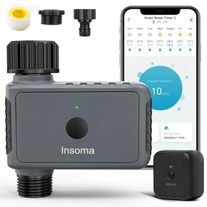 WiFi Sprinkler Timer, WiFi Water Timer for Garden, Smart Hose Timers with Hub Support 2.4GHz, App/Voice Control Work with Alexa & Google Assistant, Rain Delay & Manual Watering,for Yard Lawn Plant - size: WiFi Water Timer