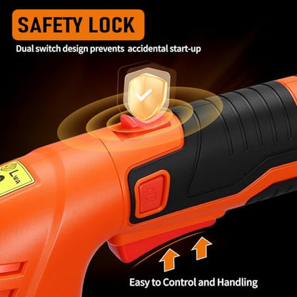 Electric Hedge Trimmer Cordless, 2-in-1 Lightweight Handheld Grass Trimmer Hedge Shears/Cutter, 8V Battery Powered Rechargeable Garden Tool for Yard, Lawn
