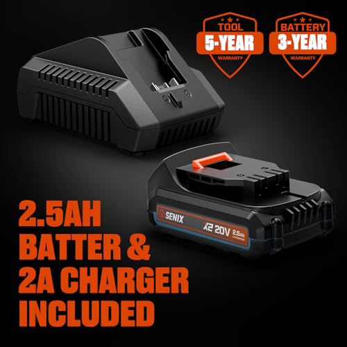 SENIX 20V Cordless Pole Saw, 8 Inch Telescopic Electric Pole ChainSaw with Articulating Head, 2.5Ah Battery & Charger Included for Tree Trimming, Pruning, and Cutting - style: 20V Saw