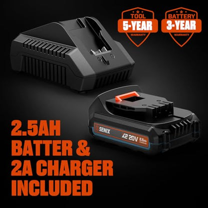 SENIX 20V Cordless Pole Saw, 8 Inch Telescopic Electric Pole ChainSaw with Articulating Head, 2.5Ah Battery & Charger Included for Tree Trimming, Pruning, and Cutting - style: 20V Saw
