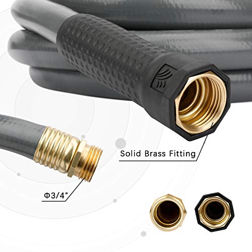 Worth 3/4 in. x 5 ft Gray Leader PVC Garden Hose, Male to Female Fittings - color: Gray, size: 3/4" x 5 ft' (5feet)