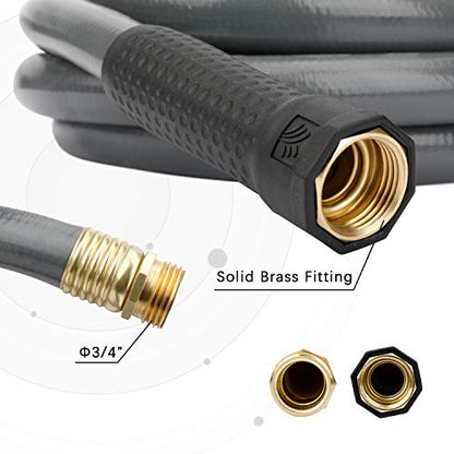 Worth 3/4 in. x 5 ft Gray Leader PVC Garden Hose, Male to Female Fittings - color: Gray, size: 3/4" x 5 ft' (5feet)