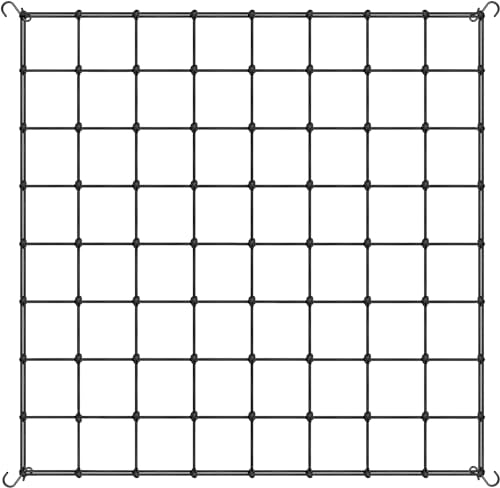 iPower 5x5FT Flexible Elastic Trellis Netting with Hooks Tent Grow Room, Flowers, Vegetables, Climbing Plants Support, 5' x 5', Black - color: Black, size: for 5'x5' (59"x59")