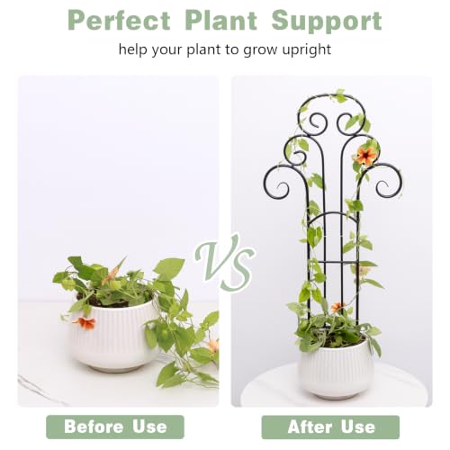 24" Pot Trellis for Climbing Plants,Indoor Plant Trellis,Retro Wrought Iron - size: 24"H