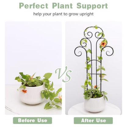 24" Pot Trellis for Climbing Plants,Indoor Plant Trellis,Retro Wrought Iron - size: 24"H
