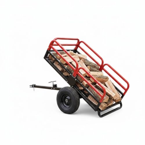 Heavy Duty ATV Dump Cart, 1500 Lbs HD Agricultural Trailer with Removable Sides, 15 Cubic Feet Garden Utility for Tractor Lawn Mower Garden ATV, UTV, Lawn Mower, Tractor - Red - color: Red