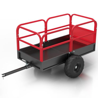 Garvee Heavy Duty Dump Trailer Cart for Lawn Tractor & ATV, 1700 Lbs Capacity 17 Cubic Feet with Removable Sides, Pull Behind Utility Garden Trailer for Yard Work - size: Style A