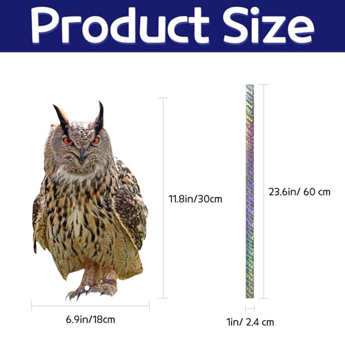 2PCS Hanging Flat Fake Owl, Plastic Owl to Scare Pigeon - color: Black Owl 2PCS