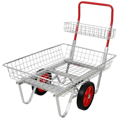 Heavy Duty Garden Utility Cart with Wheels, 330 lbs Rolling Trolley with Steel Frame and Large Rubber Tires for Yard Patio Lawn Plant Tool Transport