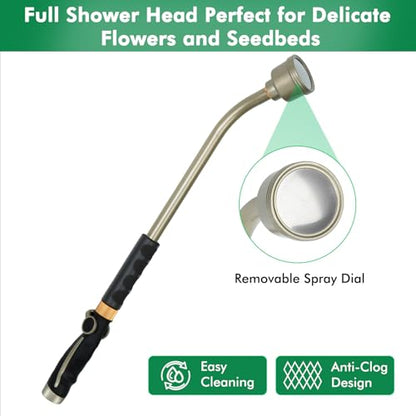 RESTMO Long Watering Wand, 24 Inches Gentle Soft Full Shower Sprayer Wand - color: Black