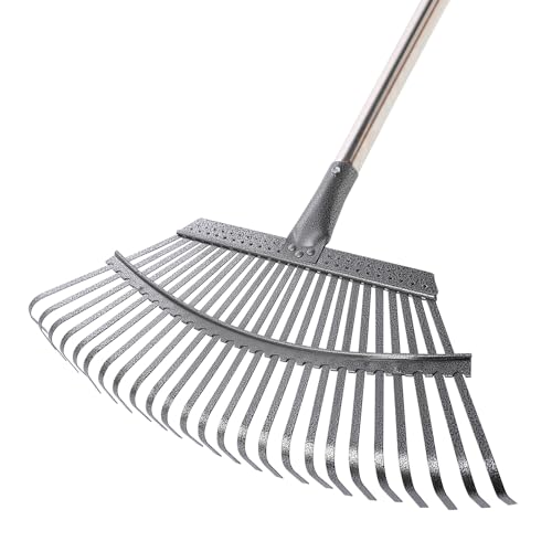 Yocada 19.3" Garden Leaf Rake Wide Heavy Duty (25 Tines) 68.9"
