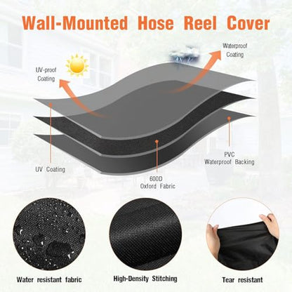 Garden Hose Reel Cover for Giraffe Tool AW40 1/2"x130ft-24x13x19.7" - size: 24"L x13"Wx 19.7"H