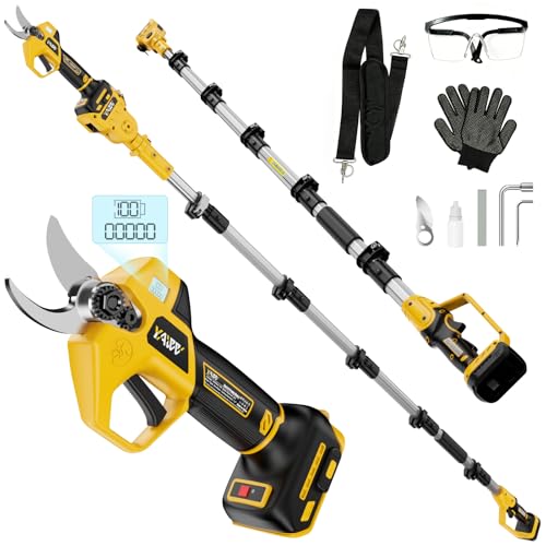 2-In-1 Electric Pruning Shears Set Compatible with Dewalt 20V Battery, 6.9FT Adjustable Pole Pruner with 1.2" Cut Brushless Electric Branch Cutter for Gardening & Tree Trimmer (No Battery)