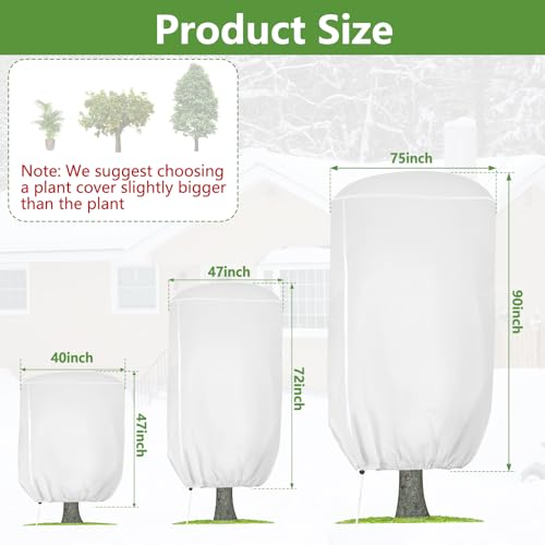 2 Pack Rounded Top Plant Covers Freeze Protection, 75"X90" Winter, White - size: White-75x90in-2PCS