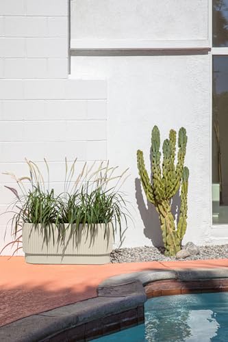 Veradek Demi Series Long Planter - Wide Outdoor Planter - color: Sand, size: 30 inch - 2 Pack