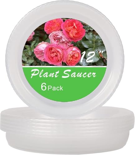 Plant Saucer 6 Pack of 12 inch,Drip Tray, Heavy-Duty Flower Pot Trays, Plant Pot Saucers 12" - color: Clear, size: 12"(6Pack)