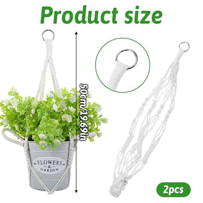 Macrame Plant Hanger 2 Pack Hanging Planters Baskets for Indoor Plant