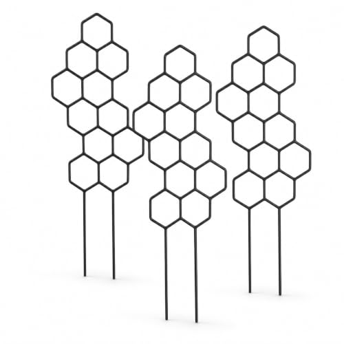 Plant Climbing Trainers 3 pcs, 14.96 x 5.91 Inch Honeycomb Trellis Stakes for Potted Vines, Indoor Outdoor Garden Support for Flowers and Houseplants