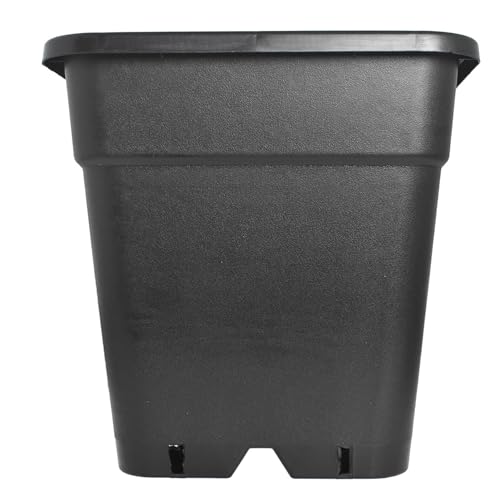 Plant Nursery Pot 10-Pack 3 Gallon Square Plastic Garden Planter Pots Flower Seedling Injection Molded Container Seed Starting Pot Set for Indoor Outdoor Plants Seedlings Vegetables Black