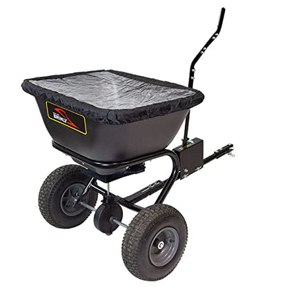 Brinly BS26BH-A Tow Behind Broadcast Spreader with Universal Hitch, 125 lb. - Deluxe Matte Black - color: Deluxe Matte Black