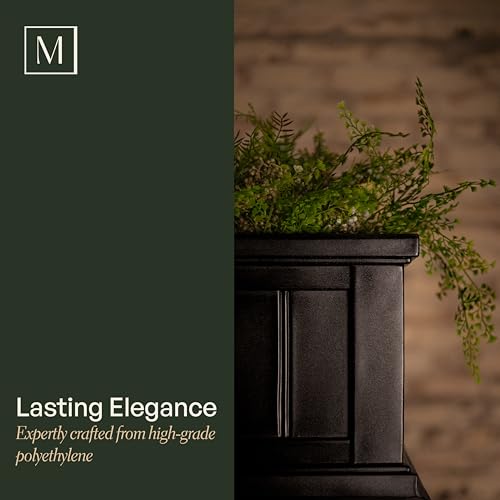 Mayne Cape Cod 4ft Window Box - Black - 48in L x 11in W x 10.8in H - Polyethylene - Built-in Water Reservoir (4841-B) - color: Black