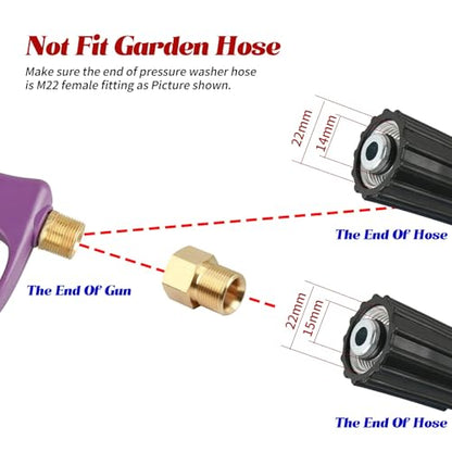 Sooprinse Foam Cannon Snow Foam Lance Nozzle Pressure Washer Jet Wash，Foam cannon lance kit with Pressure Washer Spray Gun,30 Degree Gutter Cleaner Wand with Nozzle Tip Attachment - color: Purple