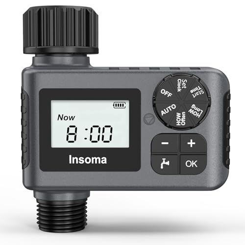 Outdoor Garden Hose Faucet Timers, Programmable Water Sprinkler Timer with Rain Delay/Manual/Automatic Drip Irrigation and Lawn Watering System for Yard, 1 Outlet - color: Black, size: 1 Outlet