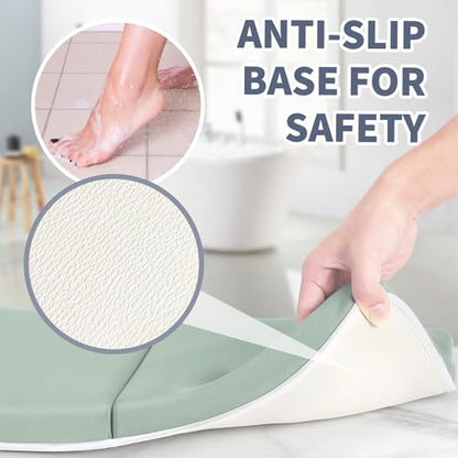 URMYWO Bath Kneeler and Elbow Rest Pad Set, 1.5-Inch Thick Memory Foam Pads - color: Green