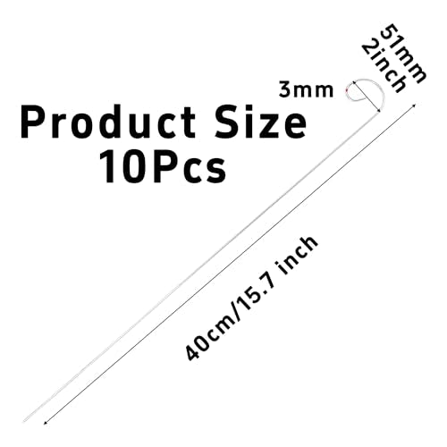 10Pcs Silver Plant Label Hooks, Rustproof Garden Stake Marker Holders, Plant Label Hanger Rods for Flower Pots, Planters, Containers, Support for Plant Signs and Garden Accessories - size: 40cm