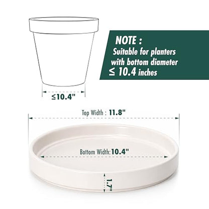 D'vine Dev Ceramic Plant Saucer/Drainage Tray, 10.4 in, Oatmeal, 97-T-D-5 - color: Oatmeal, size: 10.4" (1 Pack)