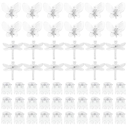 80 Pcs Orchid Clips Butterfly Dragonfly Shaped Plant Clips Flower Plant Support Clip for Garden Vine Stem Plants Climbing Clasp Plant Orchid Clip, Transparent, 3 Styles