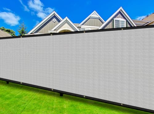 COARBOR 4' x 25' Fence Privacy Screen Heavy Duty Windscreen Fencing Mesh Shade Net Cover for Outdoor Wall Backyard Patio Deck and Porch, Grey - color: Gray, size: 0 4' x 25'