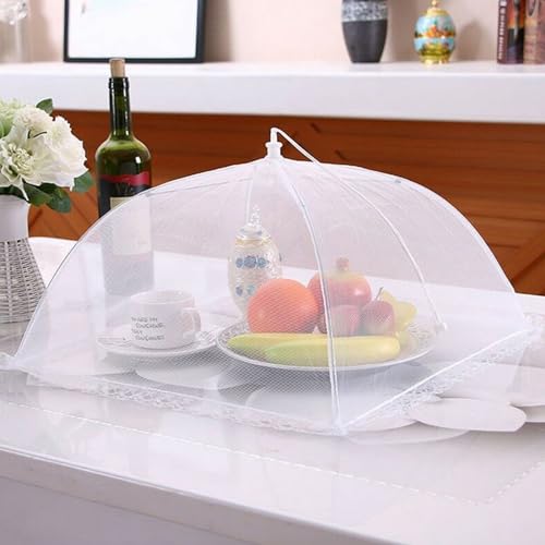 6 Pack Food Tents/Food Covers for Outdoor Mesh Screen Include 6 Standard (17"X 17") Collapsible and Reusable Mesh Food Covers for Outside, Picnic Accessories, BBQ - size: 6 PACK (6*L)