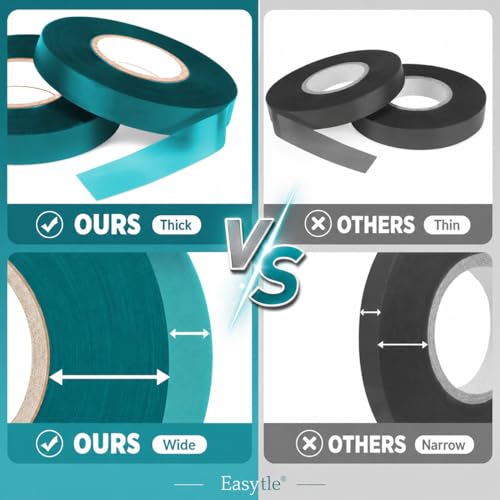 Easytle 2 Pack x 150 ft Stretch Tie Tape Roll, 1/2" Garden Tie Tape, Thick Sturdy Plant Ribbon Garden Green Vinyl Stake Gardening Tools for Indoor Outdoor Patio Plant Use - size: 300 ft