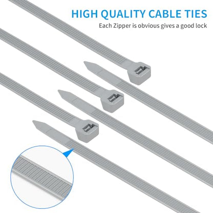 Armpow 18 inch Silver Zip Ties Heavy Duty 100 PACK, 200 LBS Ultra Exclusive Strong Plastic Wire Ties, Large Cable Ties Extra Long Tie Wraps, Indoor and Outdoor UV Resistant - color: Silver