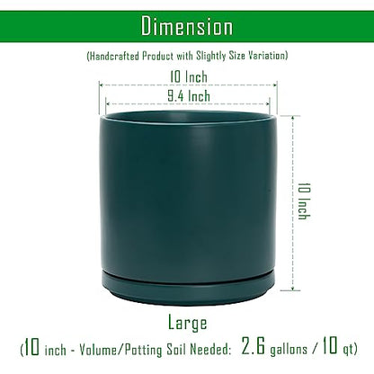 D'vine Dev 10 Inch Ceramic Planter Pot, Teal, 94-O-E-9 - color: Teal, size: Large