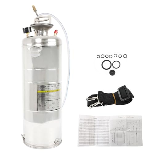 3.5 Gallon Stainless Steel Sprayer, 20 Wand & 3FT Reinforced Hose, Heavy Duty Hand Pump Sprayer with Pressure Gauge, Safety Valve and Adjustable Nozzle, for Lawn, Garden Watering (Silver-14L) - size: 3.5 Gallon