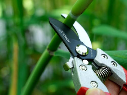 AGRICUT Pruning Shears, 7/8-Inch Cut Capacity Hand Clippers, Bypass Pruners, Gardening Scissors with Sharp Steel Blade (Aluminum Handle, High Carbon Steel) - style: Aluminum Handle, High Carbon Steel