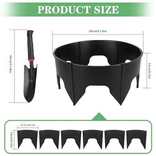 48PCS Planting Grow Rings with Shovel Black Garden Rings for Plants